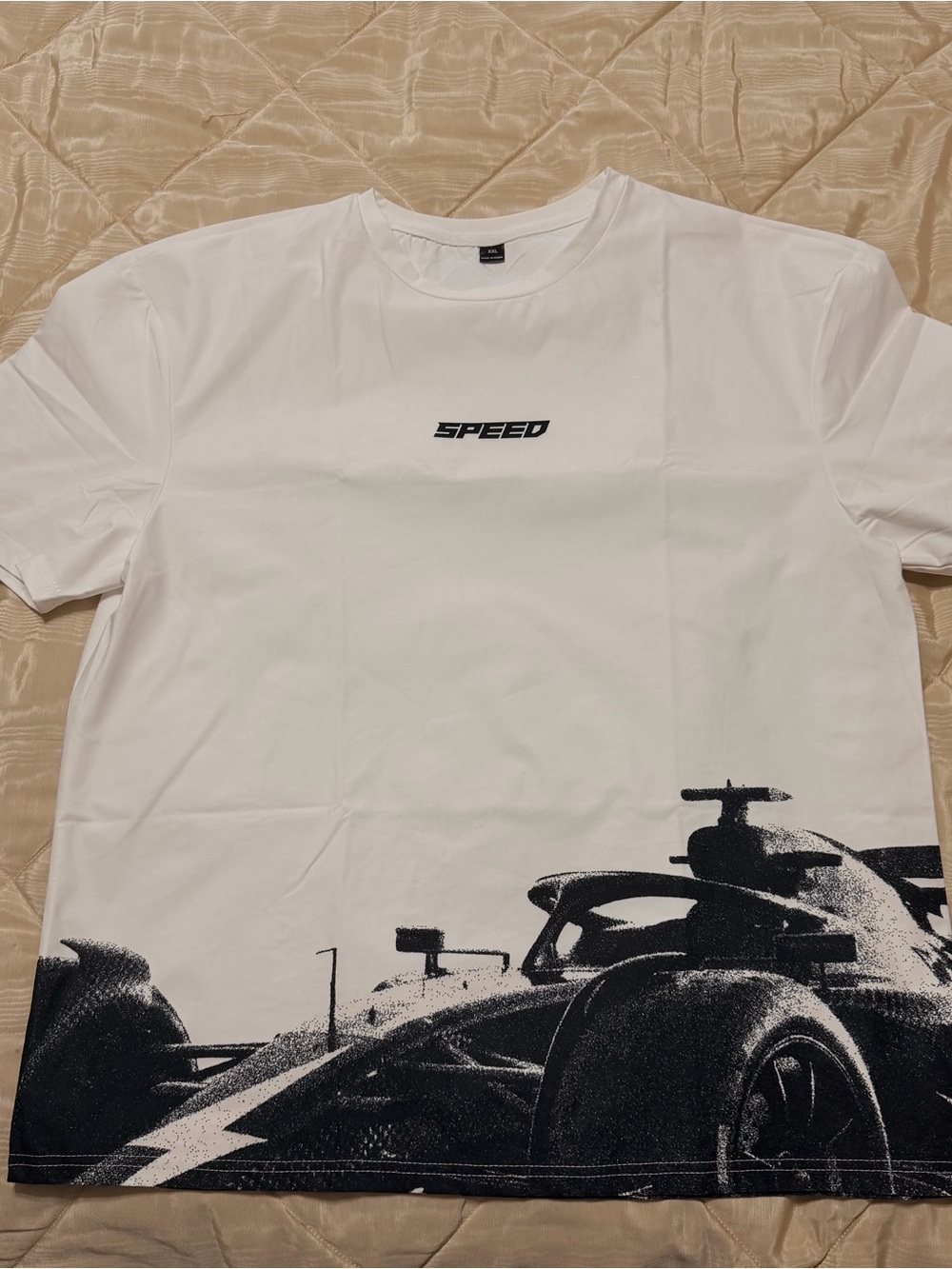Men's White 'Speed' Graphic Racing T-Shirt